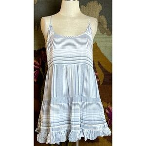 Anthropologie Striped Lace Tunic Top M